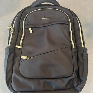 Black Backpack with Gold Accents